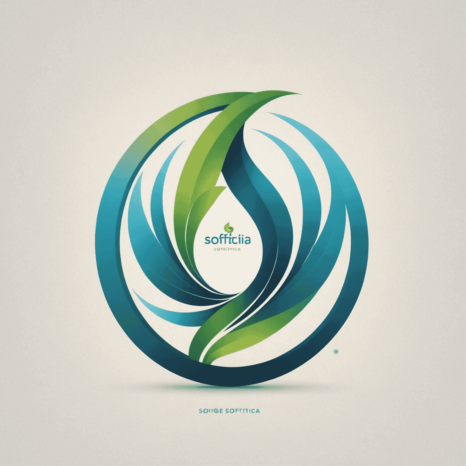 Softetica logo - A stylized 'S' with soft, flowing lines in calming blue and green gradient