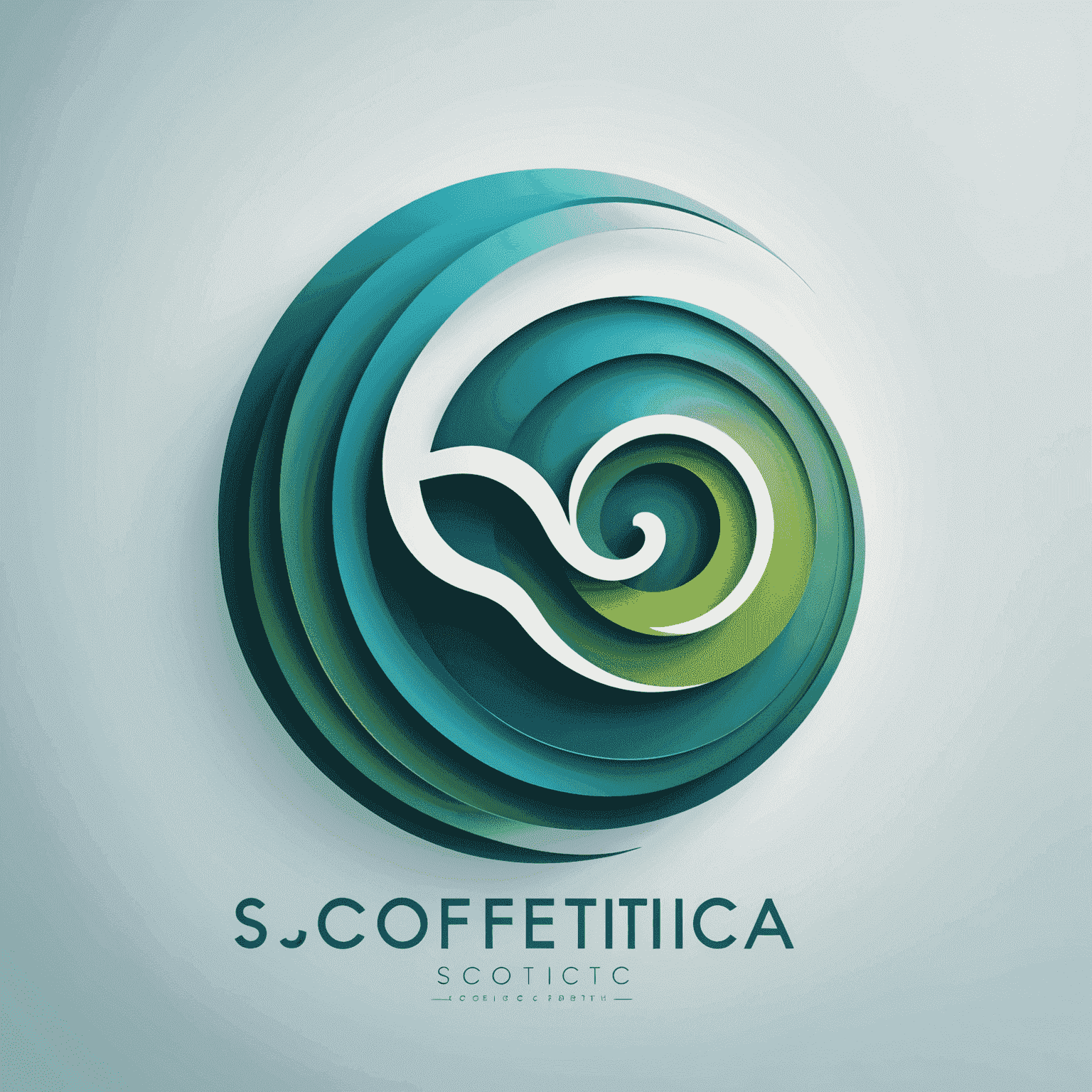 Softetica logo - A stylized 'S' with soft, flowing lines in calming blue and green gradient